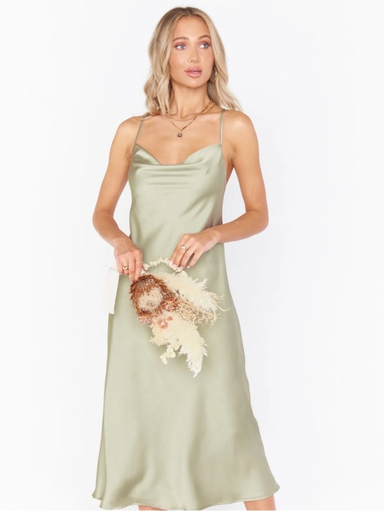 Show Me Your MuMu Dresses & Skirts - Show me your mumu Tiffany dress maxi in Sage Green; Satin Slip Dress